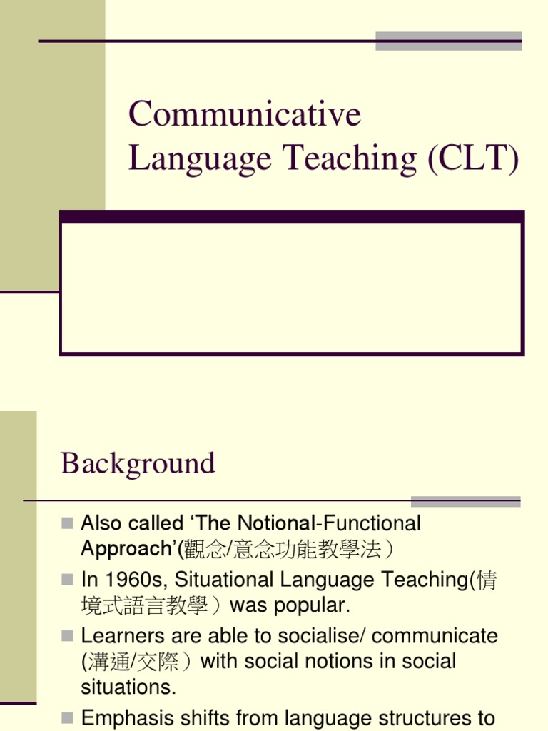 Understanding Communicative Language Teaching | PDF | Career & Growth ...