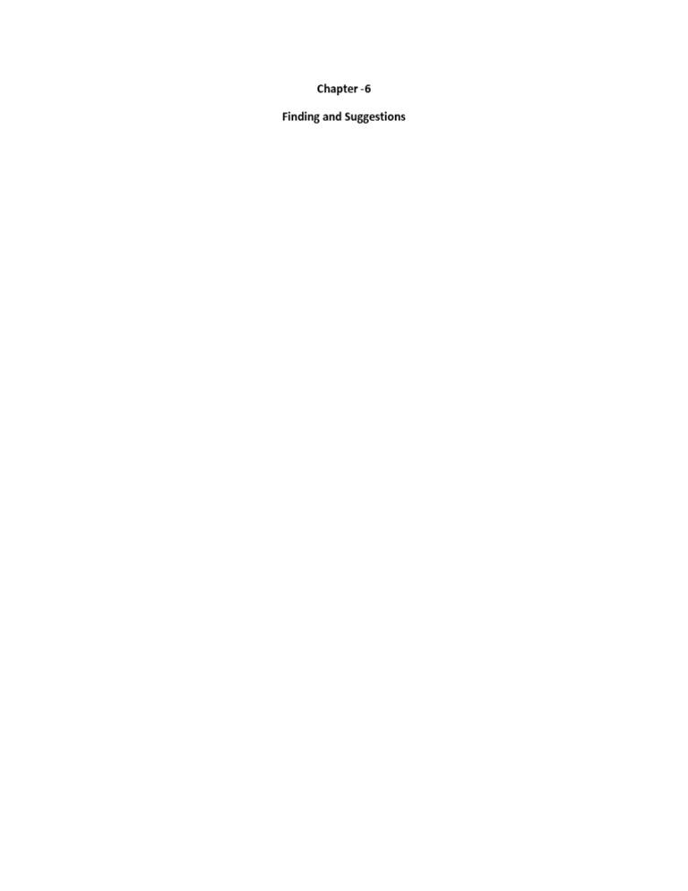 Chapter - 6 Finding and Suggestions | PDF