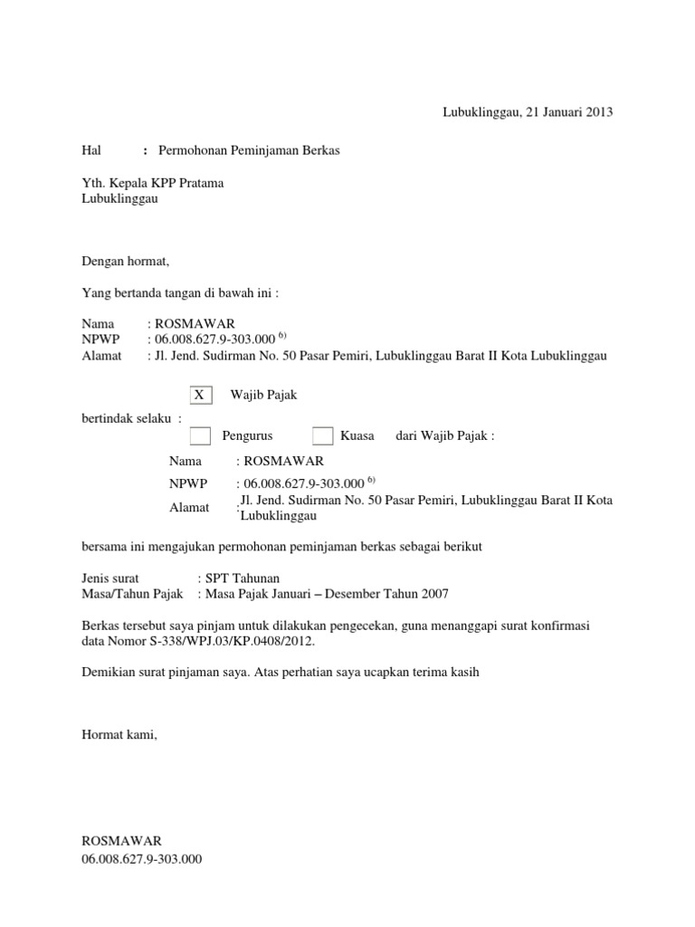 Contoh Surat Kebenaran Pdf