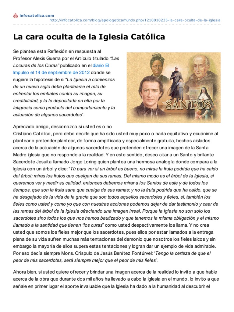 La Cara Oculta de La Iglesia Catlica | PDF | Iglesia Católica ...