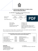 Sri Lanka Treasury Bill Auction Rs 21 Bn