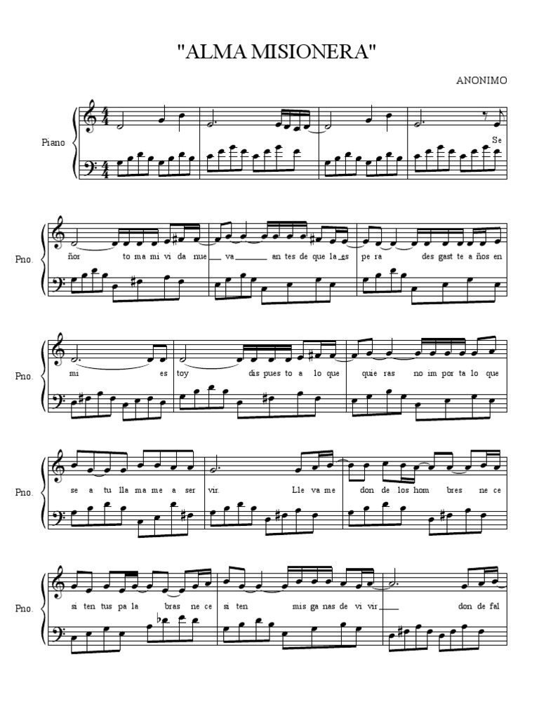 ''Alma Misionera'' Para Piano