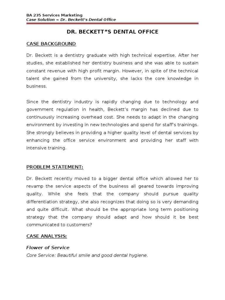 Dr Beckett s Dental Office Strategic Management Brand