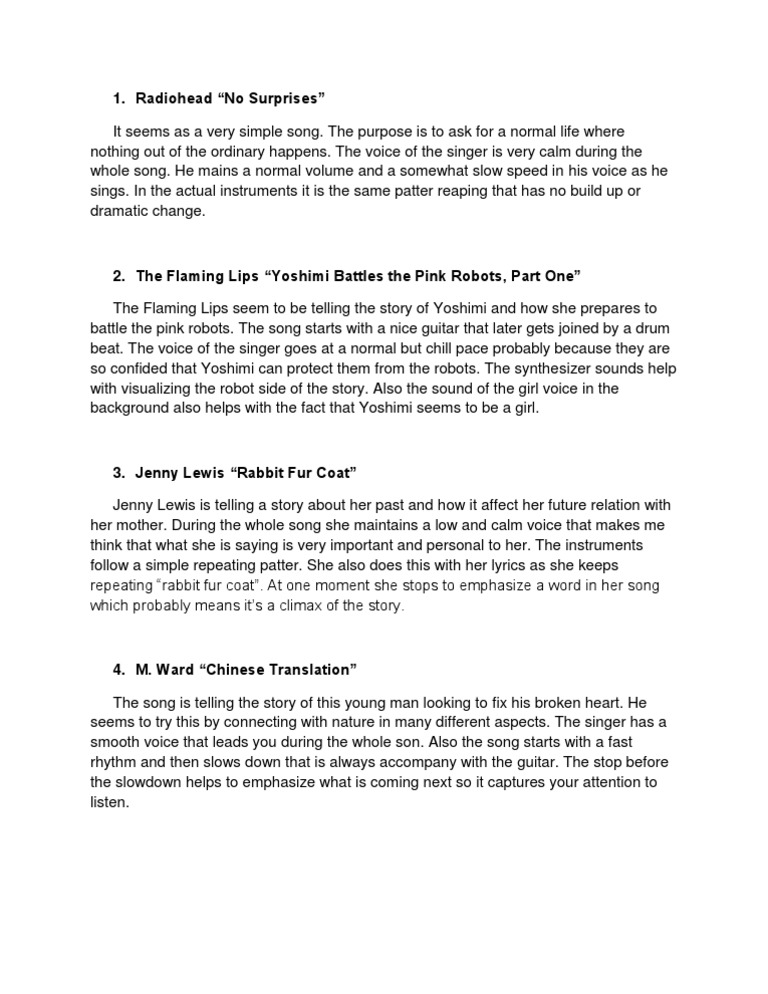 Song Analysis | PDF | Language Arts & Discipline | Art