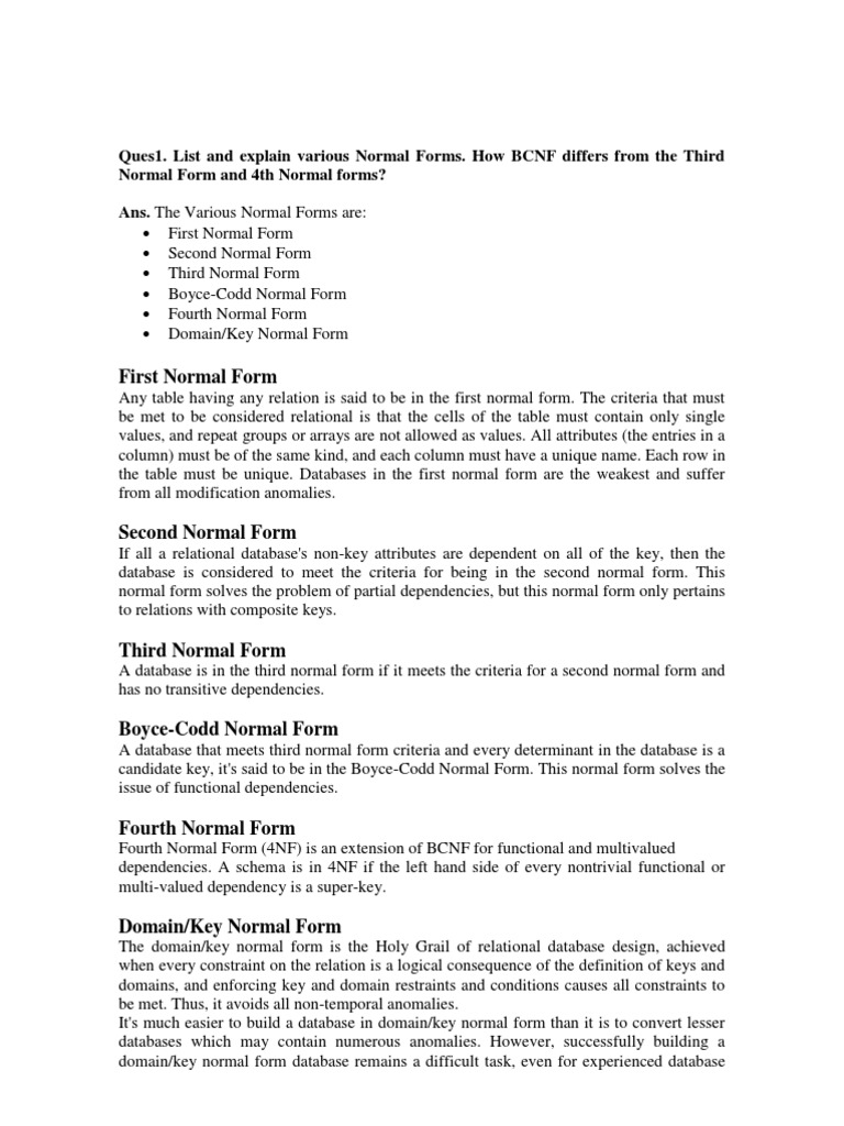 First Normal Form | PDF | Databases | Object Oriented Programming