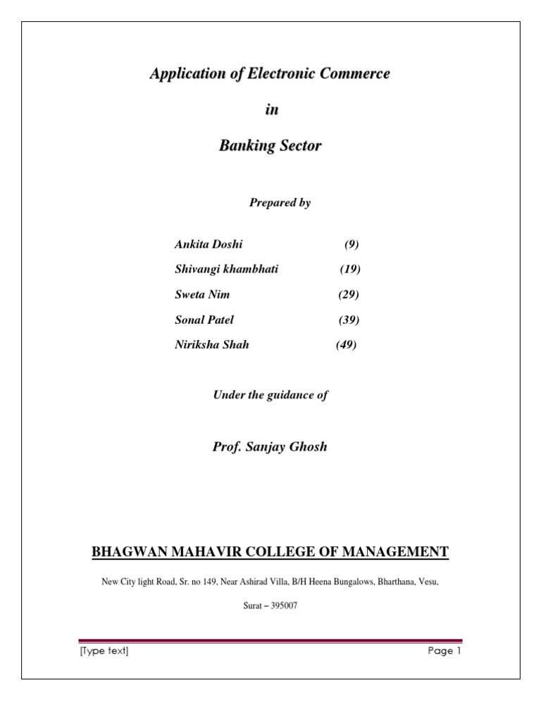 Application of E Commerce in Banking | PDF | E Commerce | Online Banking
