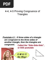 4-4, 4-5 Proving Congruence SSS-SAS