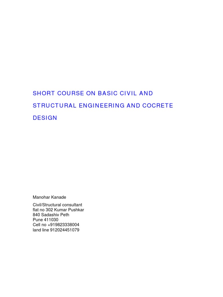 Basic Civil Engineering & Concrete Design | PDF | Structural Load | Force