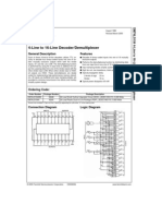 DM74LS154 4-Line To 16-Line Decoder/Demultiplexer: General Description Features