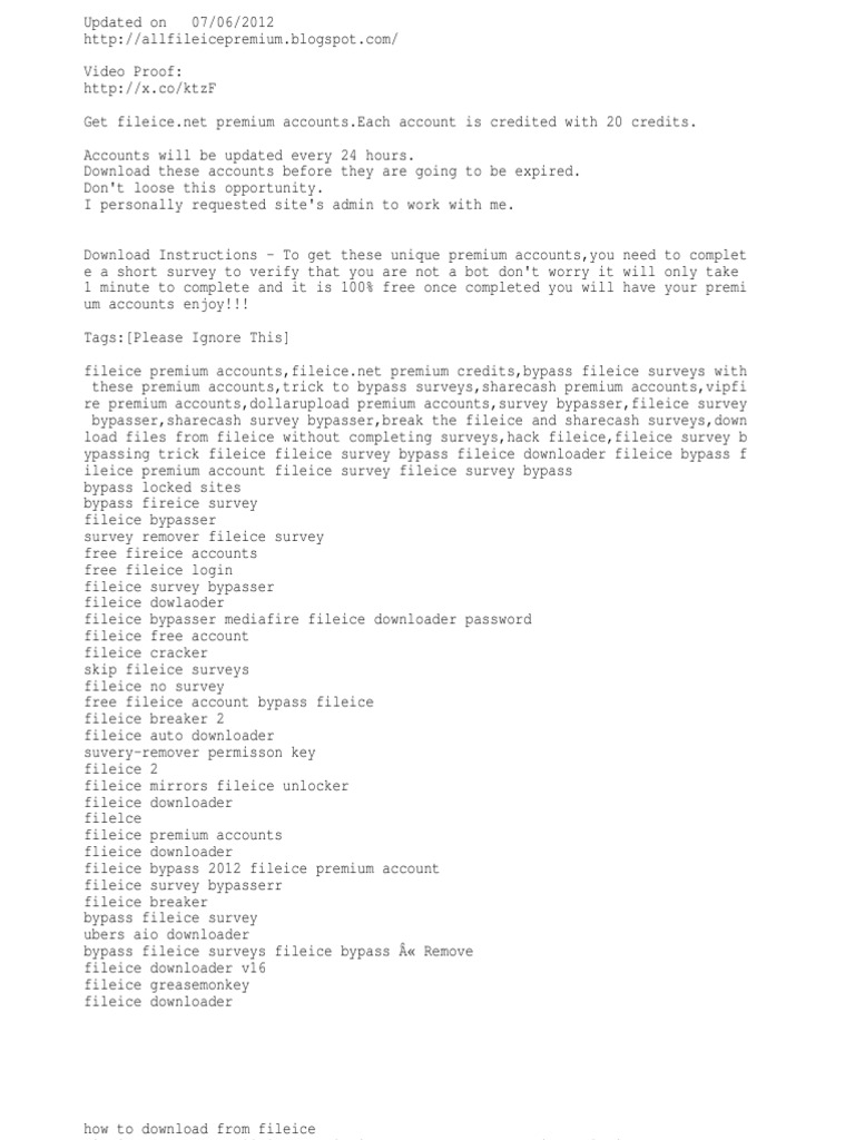 Fileice survey bypasser online