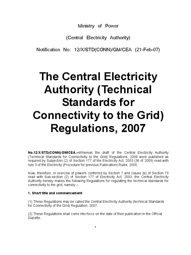 CEA Connectivity Standards 2007 | PDF | Electrical Substation ...