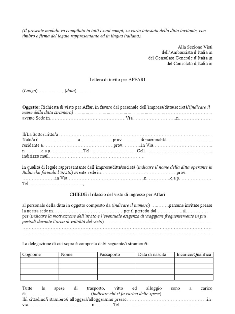 Lettera Di Invito | PDF