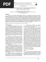 Implementation of A Time Table Generator: Joseph M. Mom and Jonathan A. Enokela