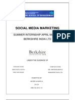 Social Media Marketing: Summer Internship April-May 2012 Berkshire India LTD