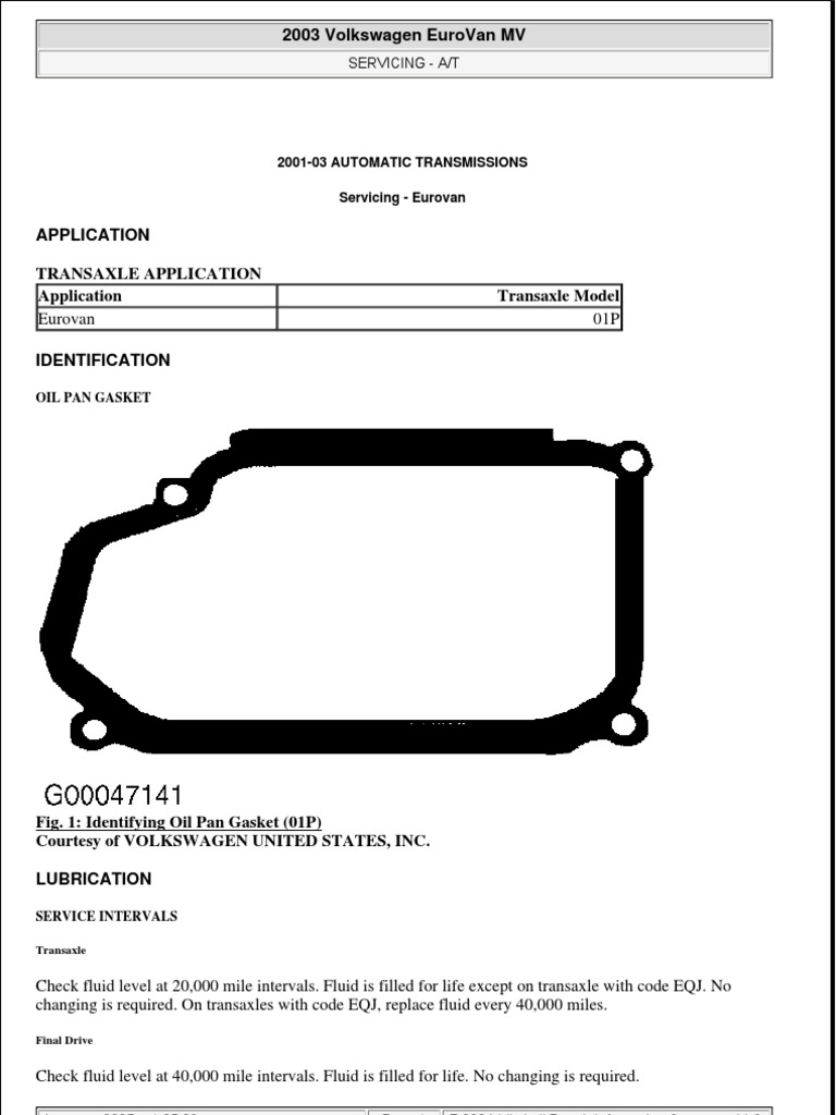 VW T4 Automatic Transmission Fluid Change Valve Automatic Transmission