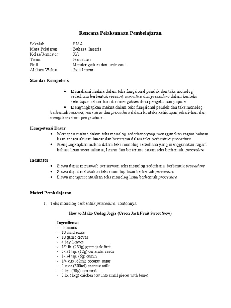 Contoh Teks Monolog Bahasa Inggris Sma Terkait Teks