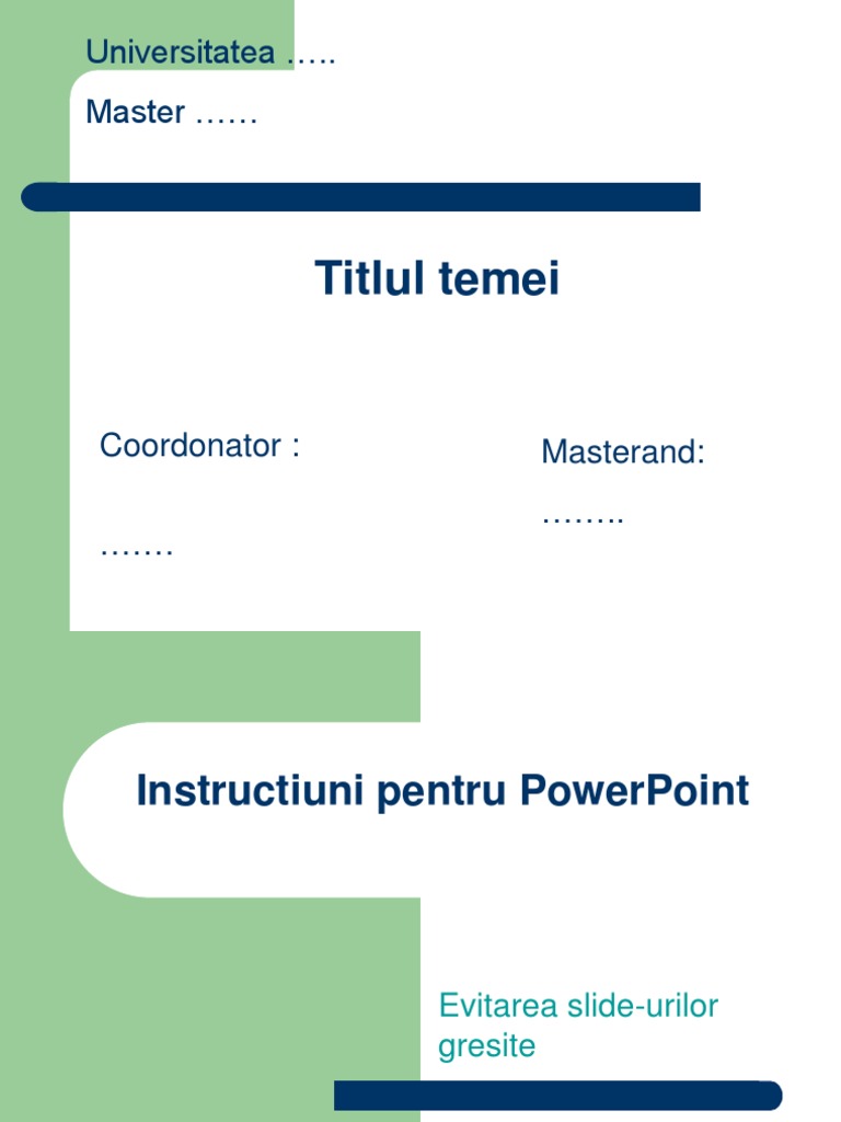 Instructiuni Prezentare PowerPoint | PDF