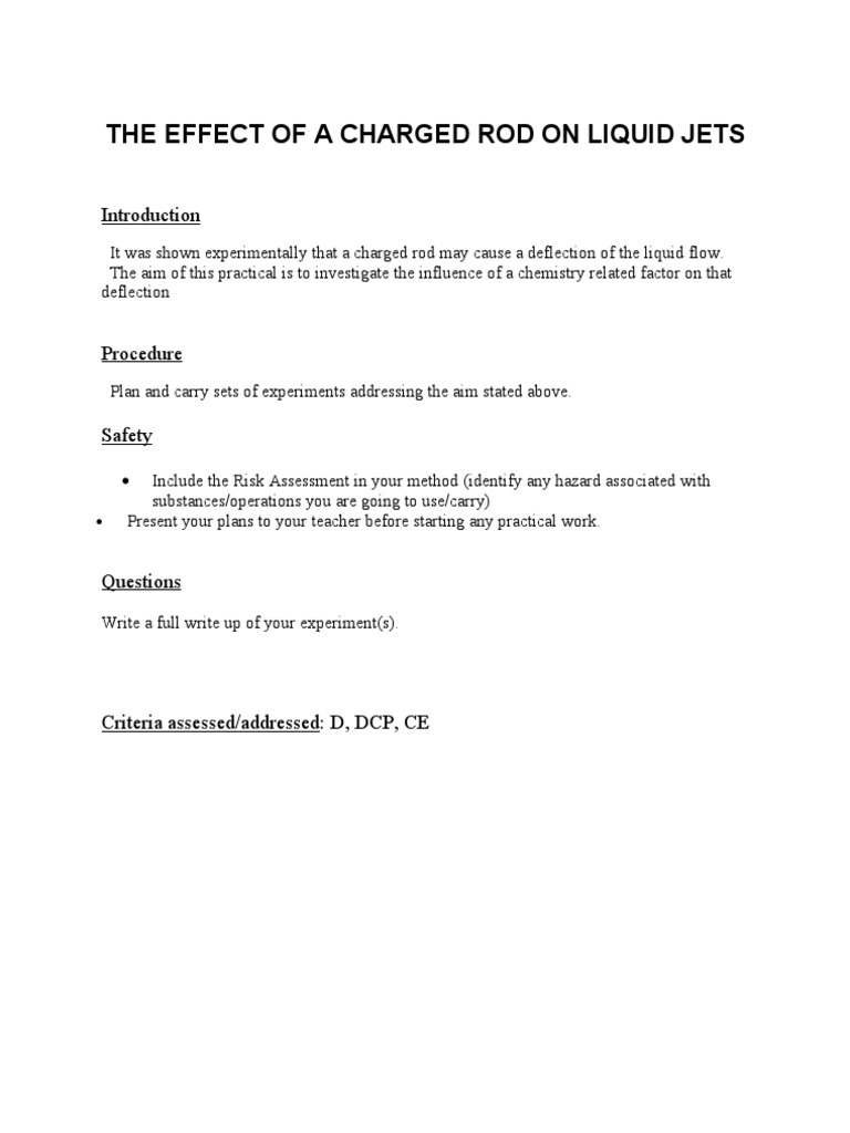 Charged Rod Effects on Liquid Jets | PDF | Computers | Technology ...