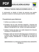 Resultados Inducciones 2013 - 1