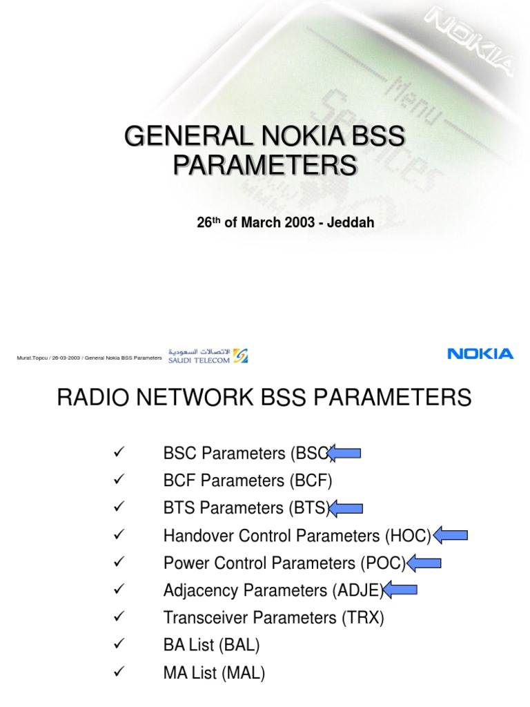 General Nokia BSS Parameters | PDF | Telecommunications | Information ...