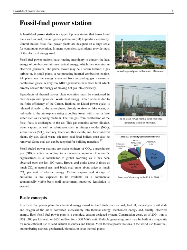Overview of Fossil-Fuel Power Stations | PDF | Fossil Fuel Power ...