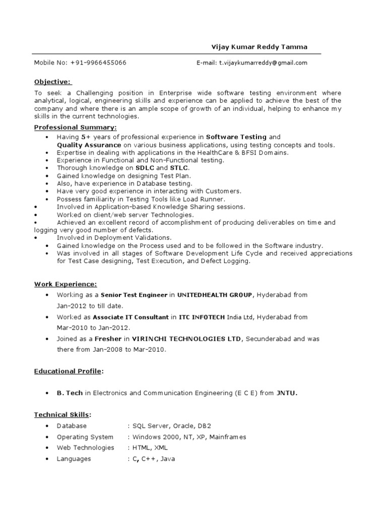Senior Test Engineer Unitedhealth Group | PDF | Software Bug | Databases