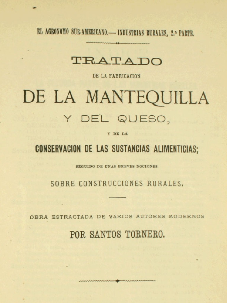 Tratado de La Fabricación de La Mantequilla y Del Queso PDF Crema Leche Foto