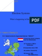 Election Systems: What Is Happening in Europe