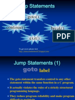 Jump Statements: Goto Break Continue Exit