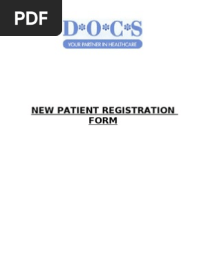 New Patient Registration From