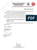 Certificación de Voto de Confianza 