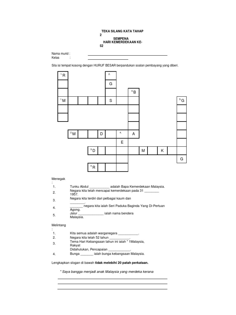 Teka Silang Kata Kemerdekaan  PDF