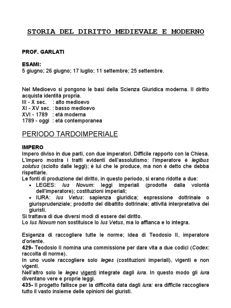 Storia Del Diritto Medievale E Moderno Pdf