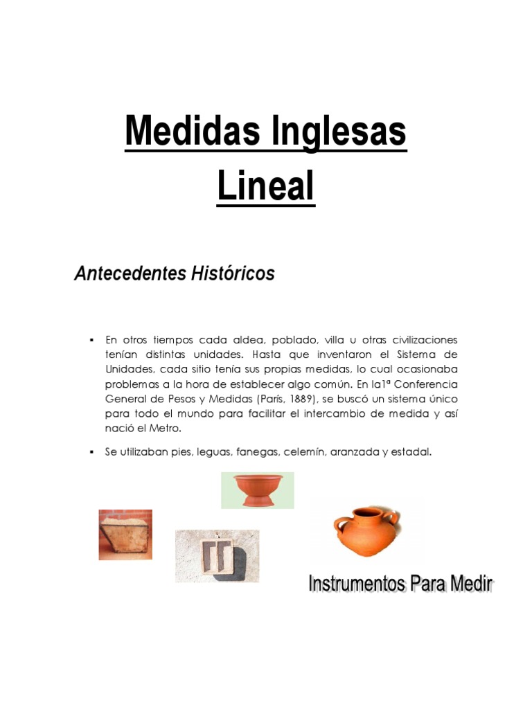 Sistemas de Medidas Lineales Un Análisis Comparativo entre el Sistema