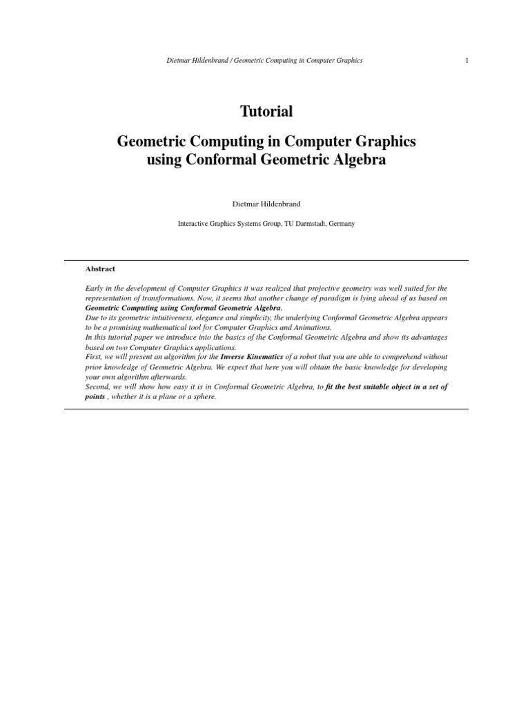 Geometric Computing in Computer Graphics Using Conformal Geometric