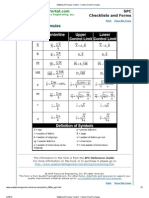 Statistical Process Control - Control Chart Formulas