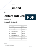 Financial Analysis and Comparison of ABB Limited and Alstom T&D Limited