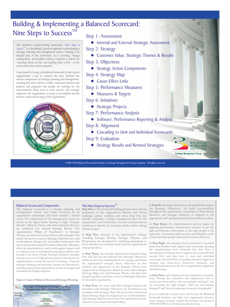 Balanced Scorecard 9 Steps To Success | PDF | Strategic Management ...