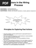 Factors in The Hiring Process