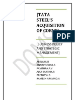 (Tata Steel'S Acquisition of Corus) : (Business Policy and Strategic Management)