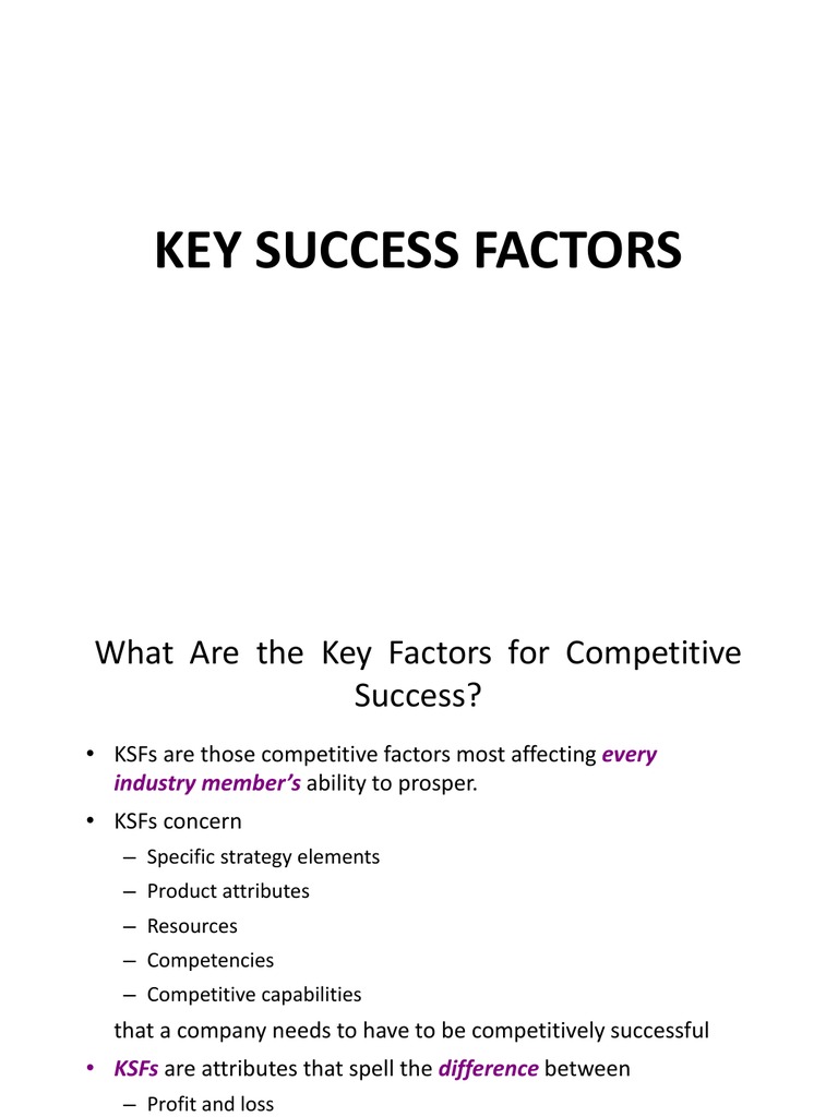 Key Success Factors in Competitive Industries | PDF | Finance & Money ...