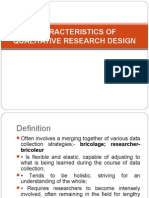 Characteristics of Qualitative Research Design