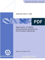 Isa s84.01 Application of Safety Instrumented Systems For Process Industries