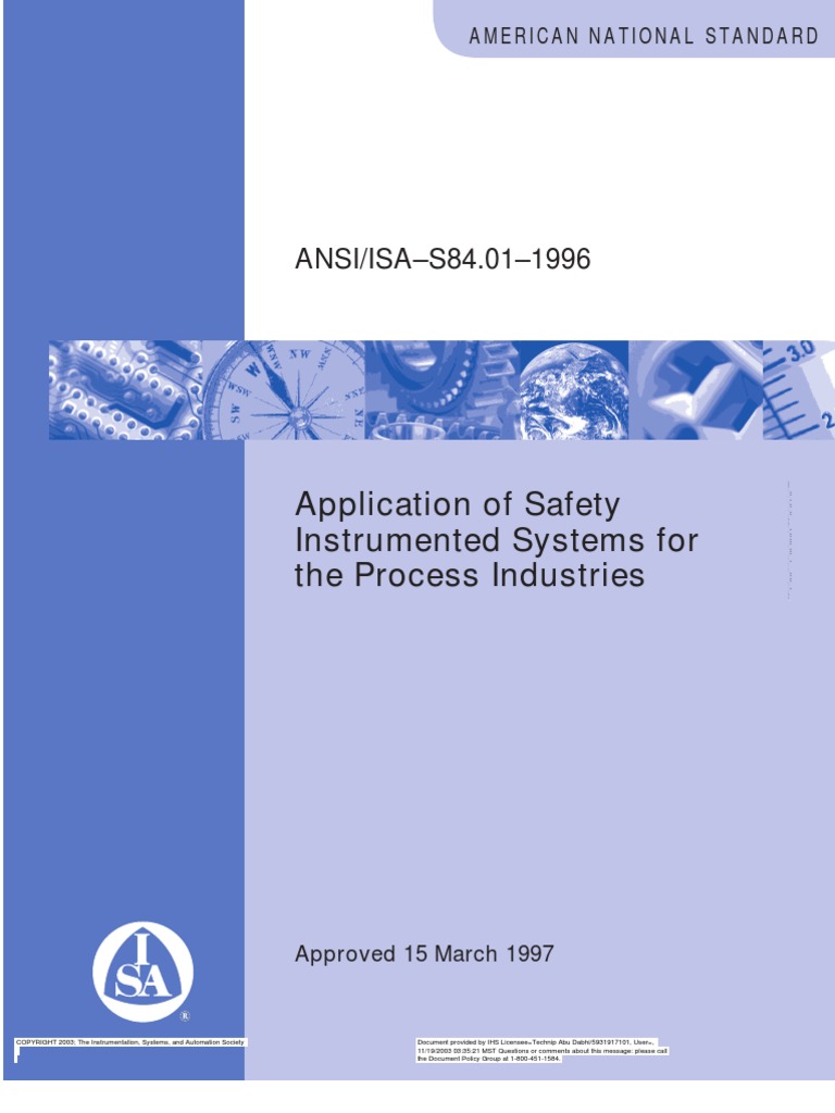 Isa s84.01 Application of Safety Instrumented Systems For Process ...