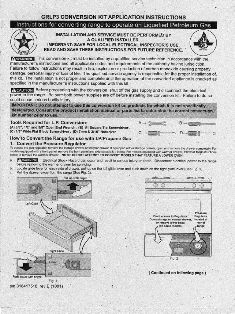GRLP3 LP Conversion Kit Instructions | PDF | Brand | Teaching Mathematics