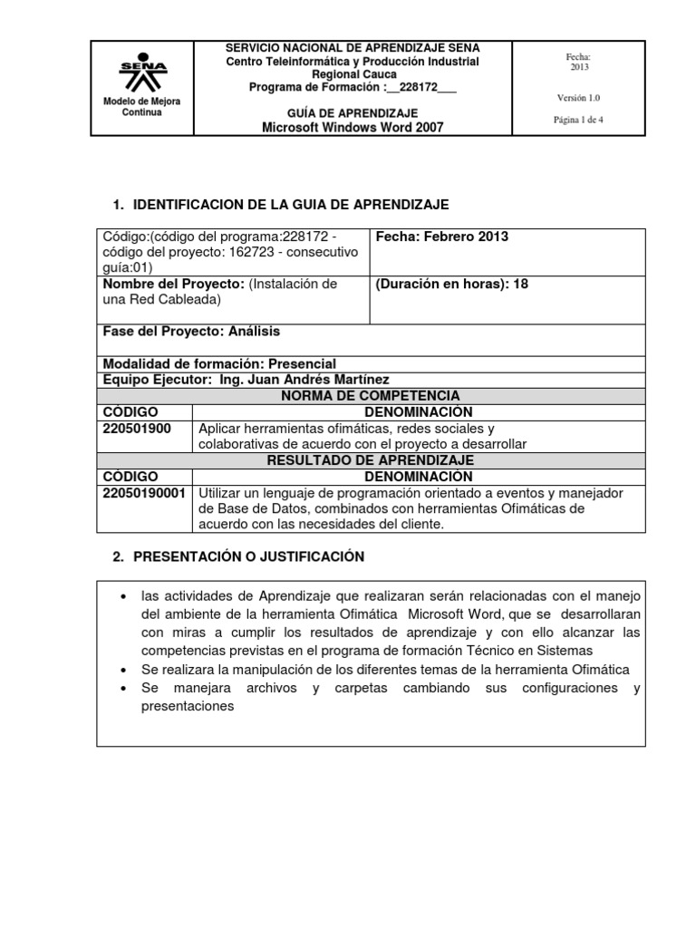 01 Guía de Aprendizaje Word2010 | PDF | Microsoft Word | Microsoft