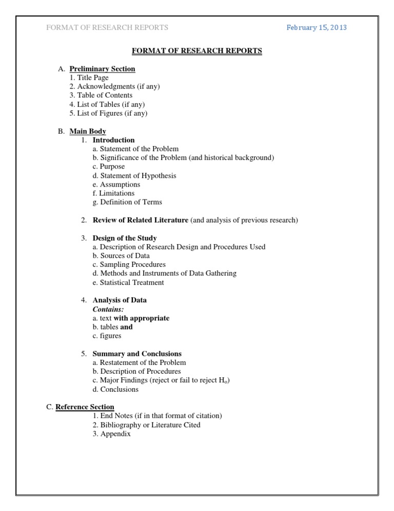 Research Report Format Guide | PDF