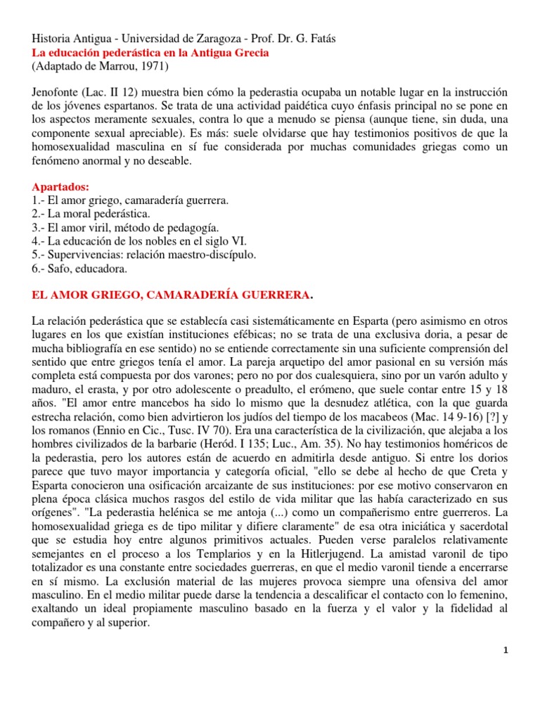 Pederastia y educación en la Antigua Grecia | PDF | Antigua Grecia | Amor