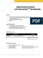 Specification Sheet Z-Band Quickclip Wristbands: Features