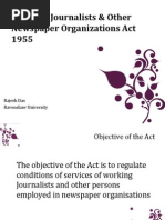 Working Journalists & Other Newspaper Organizations Act 1955